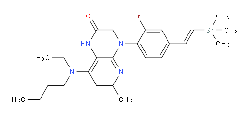 (E)-4-(2-bromo-4-(2-(trimethylstannyl)vinyl)phenyl)-8-(butyl(ethyl)amino)-6-methyl-3,4-dihydropyrido[2,3-b]pyrazin-2(1H)-one