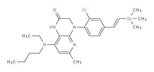 (E)-8-(butyl(ethyl)amino)-4-(2-chloro-4-(2-(trimethylstannyl)vinyl)phenyl)-6-methyl-3,4-dihydropyrido[2,3-b]pyrazin-2(1H)-one