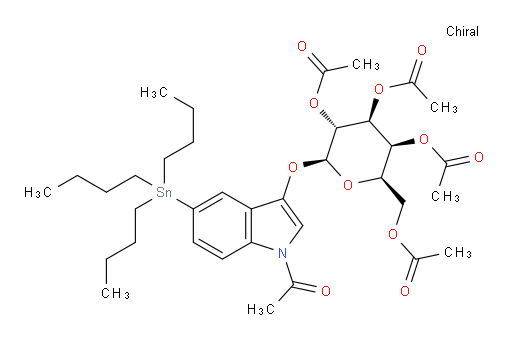 (2R,3S,4S,5R,6S)-2-(acetoxymethyl)-6-((1-acetyl-5-(tributylstannyl)-1H-indol-3-yl)oxy)tetrahydro-2H-pyran-3,4,5-triyl triacetate