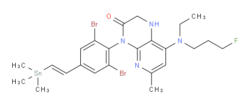 (E)-4-(2,6-二溴-4-(2-(三甲基锡基)乙烯基)苯基)-8-(乙基(3-氟丙基)氨基)-6-甲基-1,2-二氢吡啶并[2,3-b]吡嗪-3(4H)-酮