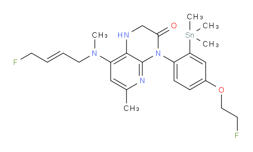 (E)-8-((4-fluorobut-2-en-1-yl)(methyl)amino)-4-(4-(2-fluoroethoxy)-2-(trimethylstannyl)phenyl)-6-methyl-1,2-dihydropyrido[2,3-b]pyrazin-3(4H)-one
