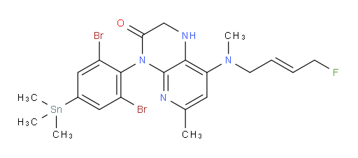 (E)-4-(2,6-二溴-4-(三甲基锡基)苯基)-8-((4-氟丁-2-烯-1-基)(甲基)氨基)-6-甲基-1,2-二氢吡啶并[2,3-b]吡嗪-3(4H)-酮