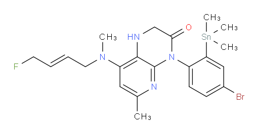 (E)-4-(4-bromo-2-(trimethylstannyl)phenyl)-8-((4-fluorobut-2-en-1-yl)(methyl)amino)-6-methyl-1,2-dihydropyrido[2,3-b]pyrazin-3(4H)-one