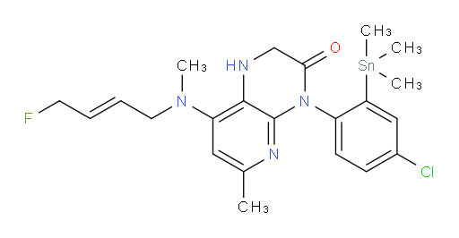 (E)-4-(4-chloro-2-(trimethylstannyl)phenyl)-8-((4-fluorobut-2-en-1-yl)(methyl)amino)-6-methyl-1,2-dihydropyrido[2,3-b]pyrazin-3(4H)-one