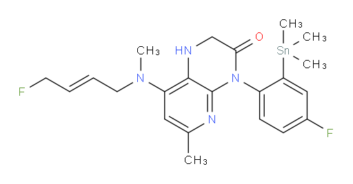 (E)-4-(4-fluoro-2-(trimethylstannyl)phenyl)-8-((4-fluorobut-2-en-1-yl)(methyl)amino)-6-methyl-1,2-dihydropyrido[2,3-b]pyrazin-3(4H)-one