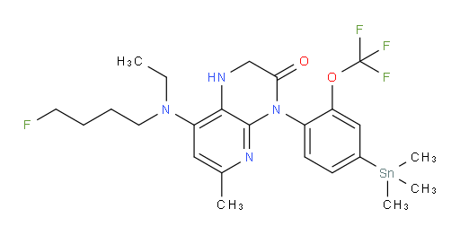 8-(ethyl(4-fluorobutyl)amino)-6-methyl-4-(2-(trifluoromethoxy)-4-(trimethylstannyl)phenyl)-1,2-dihydropyrido[2,3-b]pyrazin-3(4H)-one