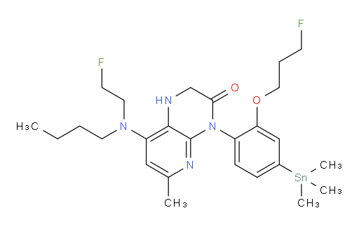 8-(butyl(2-fluoroethyl)amino)-4-(2-(3-fluoropropoxy)-4-(trimethylstannyl)phenyl)-6-methyl-1,2-dihydropyrido[2,3-b]pyrazin-3(4H)-one