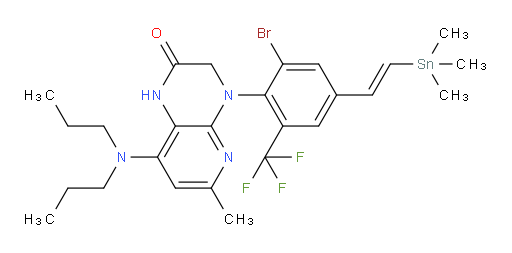 (E)-4-(2-溴-6-(三氟甲基)-4-(2-(三甲基锡基)乙烯基)苯基)-8-(二丙基氨基)-6-甲基-3,4-二氢吡啶并[2,3-b]吡嗪-2(1H)-酮