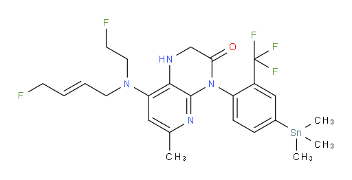 (E)-8-((4-fluorobut-2-en-1-yl)(2-fluoroethyl)amino)-6-methyl-4-(2-(trifluoromethyl)-4-(trimethylstannyl)phenyl)-1,2-dihydropyrido[2,3-b]pyrazin-3(4H)-one