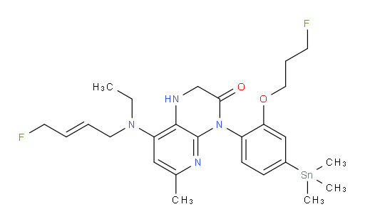 (E)-8-(ethyl(4-fluorobut-2-en-1-yl)amino)-4-(2-(3-fluoropropoxy)-4-(trimethylstannyl)phenyl)-6-methyl-1,2-dihydropyrido[2,3-b]pyrazin-3(4H)-one