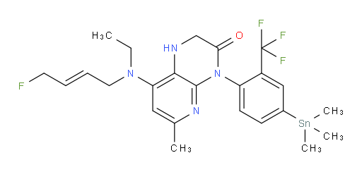 (E)-8-(ethyl(4-fluorobut-2-en-1-yl)amino)-6-methyl-4-(2-(trifluoromethyl)-4-(trimethylstannyl)phenyl)-1,2-dihydropyrido[2,3-b]pyrazin-3(4H)-one