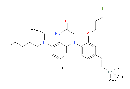(E)-8-(ethyl(4-fluorobutyl)amino)-4-(2-(3-fluoropropoxy)-4-(2-(trimethylstannyl)vinyl)phenyl)-6-methyl-3,4-dihydropyrido[2,3-b]pyrazin-2(1H)-one