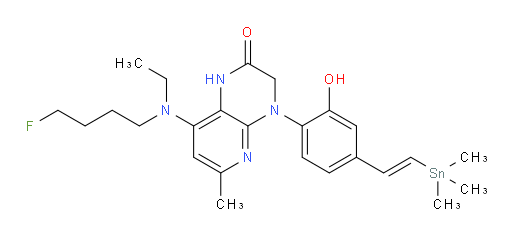 (E)-8-(ethyl(4-fluorobutyl)amino)-4-(2-hydroxy-4-(2-(trimethylstannyl)vinyl)phenyl)-6-methyl-3,4-dihydropyrido[2,3-b]pyrazin-2(1H)-one