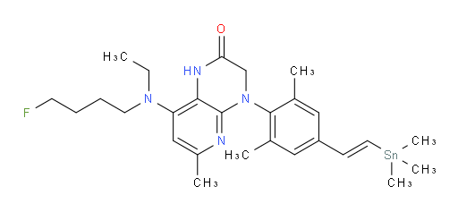 (E)-4-(2,6-dimethyl-4-(2-(trimethylstannyl)vinyl)phenyl)-8-(ethyl(4-fluorobutyl)amino)-6-methyl-3,4-dihydropyrido[2,3-b]pyrazin-2(1H)-one