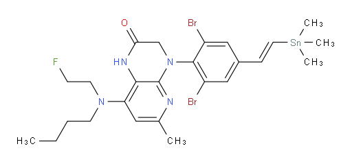 (E)-8-(butyl(2-fluoroethyl)amino)-4-(2,6-dibromo-4-(2-(trimethylstannyl)vinyl)phenyl)-6-methyl-3,4-dihydropyrido[2,3-b]pyrazin-2(1H)-one