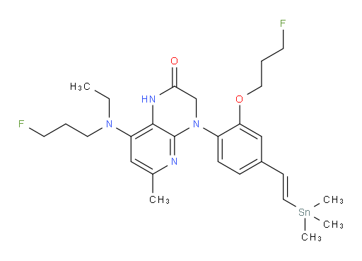 (E)-8-(ethyl(3-fluoropropyl)amino)-4-(2-(3-fluoropropoxy)-4-(2-(trimethylstannyl)vinyl)phenyl)-6-methyl-3,4-dihydropyrido[2,3-b]pyrazin-2(1H)-one