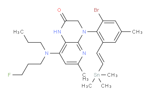 (E)-4-(2-bromo-4-methyl-6-(2-(trimethylstannyl)vinyl)phenyl)-8-((3-fluoropropyl)(propyl)amino)-6-methyl-3,4-dihydropyrido[2,3-b]pyrazin-2(1H)-one