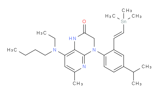 (E)-8-(butyl(ethyl)amino)-4-(4-isopropyl-2-(2-(trimethylstannyl)vinyl)phenyl)-6-methyl-3,4-dihydropyrido[2,3-b]pyrazin-2(1H)-one