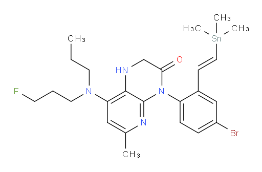 (E)-4-(4-bromo-2-(2-(trimethylstannyl)vinyl)phenyl)-8-((3-fluoropropyl)(propyl)amino)-6-methyl-1,2-dihydropyrido[2,3-b]pyrazin-3(4H)-one