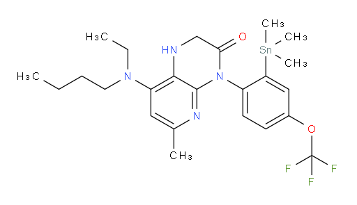 8-(butyl(ethyl)amino)-6-methyl-4-(4-(trifluoromethoxy)-2-(trimethylstannyl)phenyl)-1,2-dihydropyrido[2,3-b]pyrazin-3(4H)-one