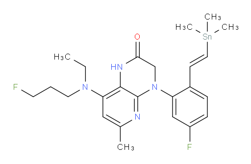 (E)-8-(ethyl(3-fluoropropyl)amino)-4-(5-fluoro-2-(2-(trimethylstannyl)vinyl)phenyl)-6-methyl-3,4-dihydropyrido[2,3-b]pyrazin-2(1H)-one