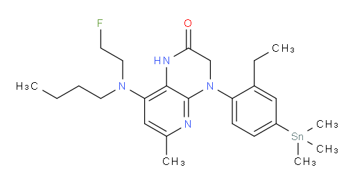 8-(butyl(2-fluoroethyl)amino)-4-(2-ethyl-4-(trimethylstannyl)phenyl)-6-methyl-3,4-dihydropyrido[2,3-b]pyrazin-2(1H)-one