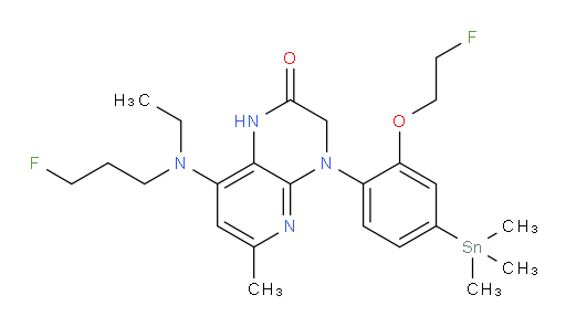 8-(ethyl(3-fluoropropyl)amino)-4-(2-(2-fluoroethoxy)-4-(trimethylstannyl)phenyl)-6-methyl-3,4-dihydropyrido[2,3-b]pyrazin-2(1H)-one
