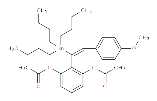 (E)-2-(2-(4-甲氧基苯基)-1-(三丁基锡基)乙烯基)-1,3-苯二酚乙酸酯