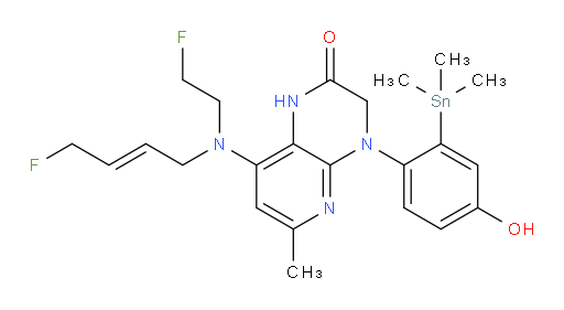 (E)-8-((4-fluorobut-2-en-1-yl)(2-fluoroethyl)amino)-4-(4-hydroxy-2-(trimethylstannyl)phenyl)-6-methyl-3,4-dihydropyrido[2,3-b]pyrazin-2(1H)-one