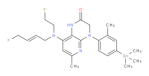 (E)-8-((4-fluorobut-2-en-1-yl)(2-fluoroethyl)amino)-6-methyl-4-(2-methyl-4-(trimethylstannyl)phenyl)-3,4-dihydropyrido[2,3-b]pyrazin-2(1H)-one