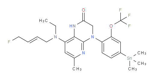 (E)-8-(ethyl(4-fluorobut-2-en-1-yl)amino)-6-methyl-4-(2-(trifluoromethoxy)-4-(trimethylstannyl)phenyl)-3,4-dihydropyrido[2,3-b]pyrazin-2(1H)-one