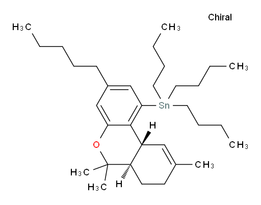tributyl((6aR,10aR)-6,6,9-trimethyl-3-pentyl-6a,7,8,10a-tetrahydro-6H-benzo[c]chromen-1-yl)stannane