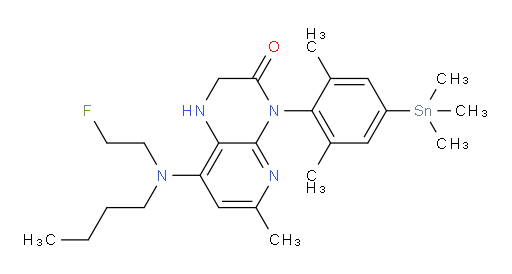 8-(butyl(2-fluoroethyl)amino)-4-(2,6-dimethyl-4-(trimethylstannyl)phenyl)-6-methyl-1,2-dihydropyrido[2,3-b]pyrazin-3(4H)-one