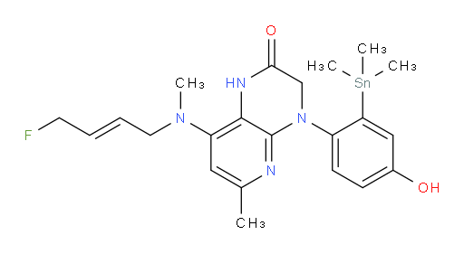 (E)-8-((4-fluorobut-2-en-1-yl)(methyl)amino)-4-(4-hydroxy-2-(trimethylstannyl)phenyl)-6-methyl-3,4-dihydropyrido[2,3-b]pyrazin-2(1H)-one