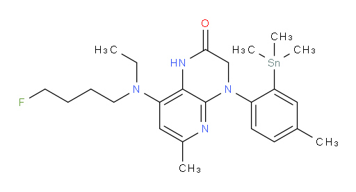 8-(ethyl(4-fluorobutyl)amino)-6-methyl-4-(4-methyl-2-(trimethylstannyl)phenyl)-3,4-dihydropyrido[2,3-b]pyrazin-2(1H)-one