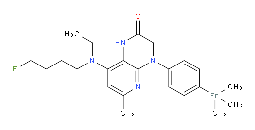8-(ethyl(4-fluorobutyl)amino)-6-methyl-4-(4-(trimethylstannyl)phenyl)-3,4-dihydropyrido[2,3-b]pyrazin-2(1H)-one