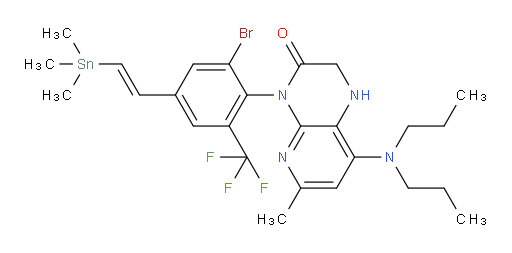 (E)-4-(2-溴-6-(三氟甲基)-4-(2-(三甲基锡基)乙烯基)苯基)-8-(二丙基氨基)-6-甲基-1,2-二氢吡啶并[2,3-b]吡嗪-3(4H)-酮