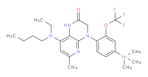 8-(butyl(ethyl)amino)-6-methyl-4-(2-(trifluoromethoxy)-4-(trimethylstannyl)phenyl)-3,4-dihydropyrido[2,3-b]pyrazin-2(1H)-one