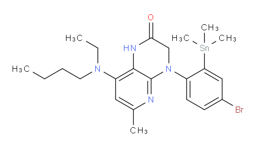 4-(4-bromo-2-(trimethylstannyl)phenyl)-8-(butyl(ethyl)amino)-6-methyl-3,4-dihydropyrido[2,3-b]pyrazin-2(1H)-one