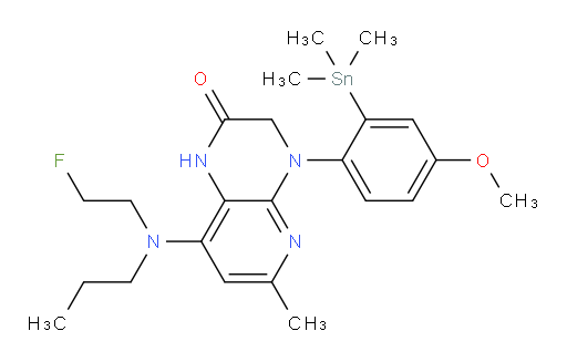 8-((2-fluoroethyl)(propyl)amino)-4-(4-methoxy-2-(trimethylstannyl)phenyl)-6-methyl-3,4-dihydropyrido[2,3-b]pyrazin-2(1H)-one