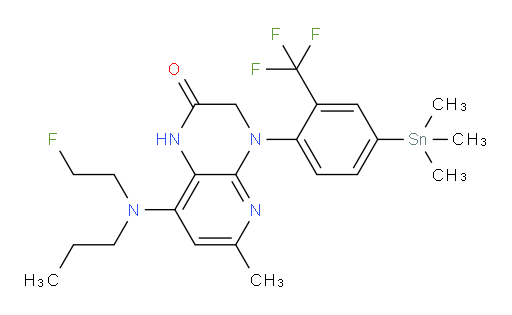 8-((2-fluoroethyl)(propyl)amino)-6-methyl-4-(2-(trifluoromethyl)-4-(trimethylstannyl)phenyl)-3,4-dihydropyrido[2,3-b]pyrazin-2(1H)-one