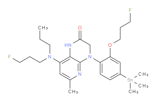 4-(2-(3-fluoropropoxy)-4-(trimethylstannyl)phenyl)-8-((3-fluoropropyl)(propyl)amino)-6-methyl-3,4-dihydropyrido[2,3-b]pyrazin-2(1H)-one