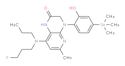 8-((3-fluoropropyl)(propyl)amino)-4-(2-hydroxy-4-(trimethylstannyl)phenyl)-6-methyl-3,4-dihydropyrido[2,3-b]pyrazin-2(1H)-one