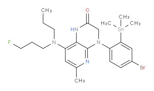 4-(4-bromo-2-(trimethylstannyl)phenyl)-8-((3-fluoropropyl)(propyl)amino)-6-methyl-3,4-dihydropyrido[2,3-b]pyrazin-2(1H)-one