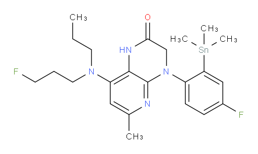 4-(4-fluoro-2-(trimethylstannyl)phenyl)-8-((3-fluoropropyl)(propyl)amino)-6-methyl-3,4-dihydropyrido[2,3-b]pyrazin-2(1H)-one