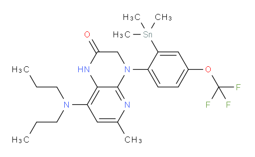 8-(dipropylamino)-6-methyl-4-(4-(trifluoromethoxy)-2-(trimethylstannyl)phenyl)-3,4-dihydropyrido[2,3-b]pyrazin-2(1H)-one