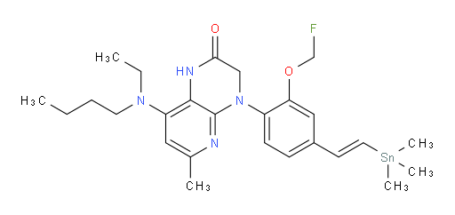 (E)-8-(butyl(ethyl)amino)-4-(2-(fluoromethoxy)-4-(2-(trimethylstannyl)vinyl)phenyl)-6-methyl-3,4-dihydropyrido[2,3-b]pyrazin-2(1H)-one