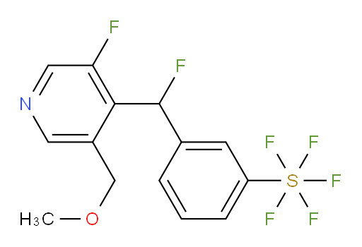 3-(fluoro(3-fluoro-5-(methoxymethyl)pyridin-4-yl)methyl)(pentafluoromercapto)benzene