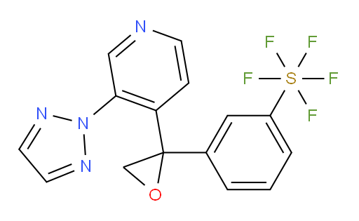 3-(2-(3-(2H-1,2,3-triazol-2-yl)pyridin-4-yl)oxiran-2-yl)(pentafluoromercapto)benzene