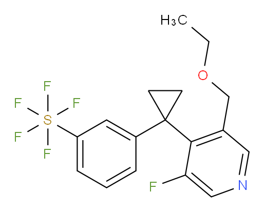 3-(1-(3-(ethoxymethyl)-5-fluoropyridin-4-yl)cyclopropyl)(pentafluoromercapto)benzene